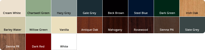 19 colours and wood effect finishes